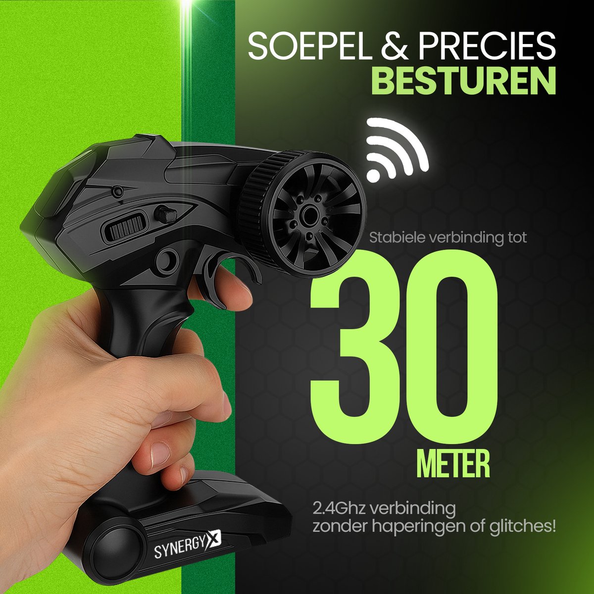 Synergyx® RC Bestuurbare Auto - Afstandsbestuurbaar Race Speelgoed - Volwassenen & Jongens - voor Buiten - Radiografisch Afstandbestuurbaar
