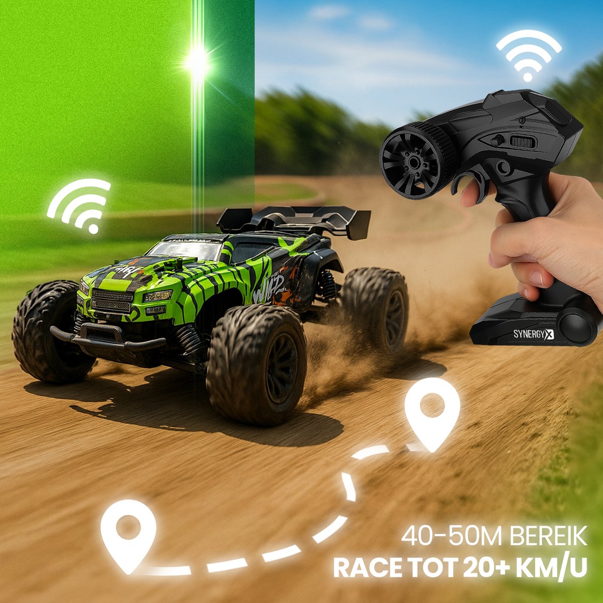 Synergyx® RC Bestuurbare Auto - Afstandsbestuurbaar Race Speelgoed - Volwassenen & Jongens - voor Buiten - Radiografisch Afstandbestuurbaar