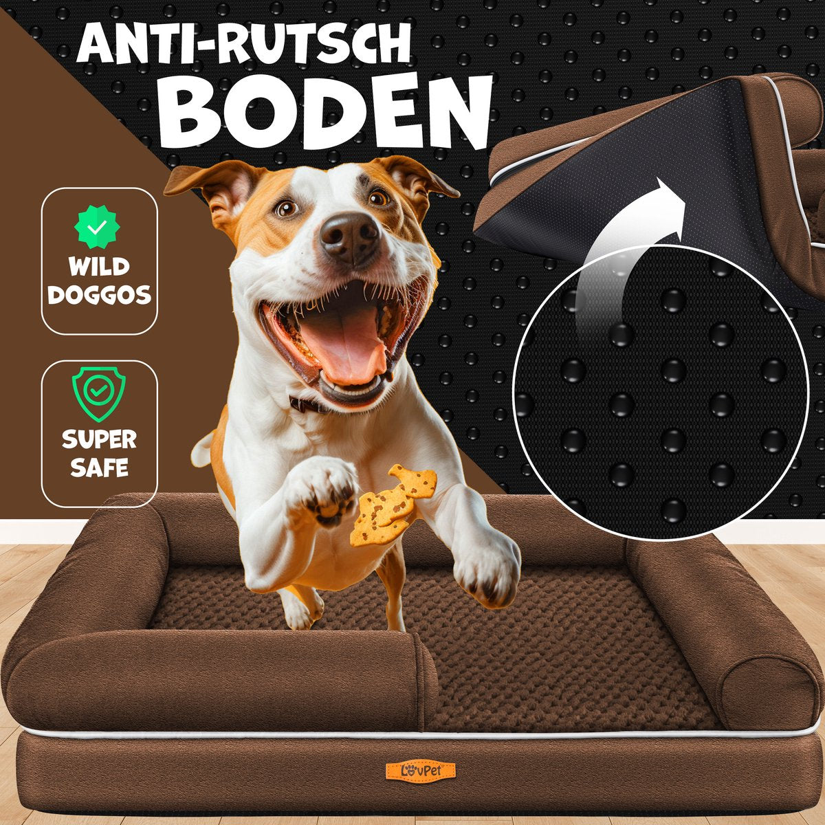 LovPet® Hondenmand - Orthopedisch Hondenbed - 91x71x22cm - Bruin