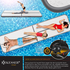 KESSER® Gymnastiekmat - Airtrack - Turnmat - 4M - Antraciet
