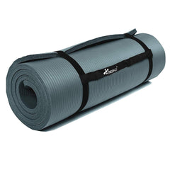 Yogamat - Fitness mat - Sportmat - Yoga mat extra dik - 185x60 cm - Grijs - TRESKO