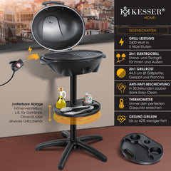 KESSER® Elektrische grill 2in1 tafelgrill - 2400 Watt - Zwart