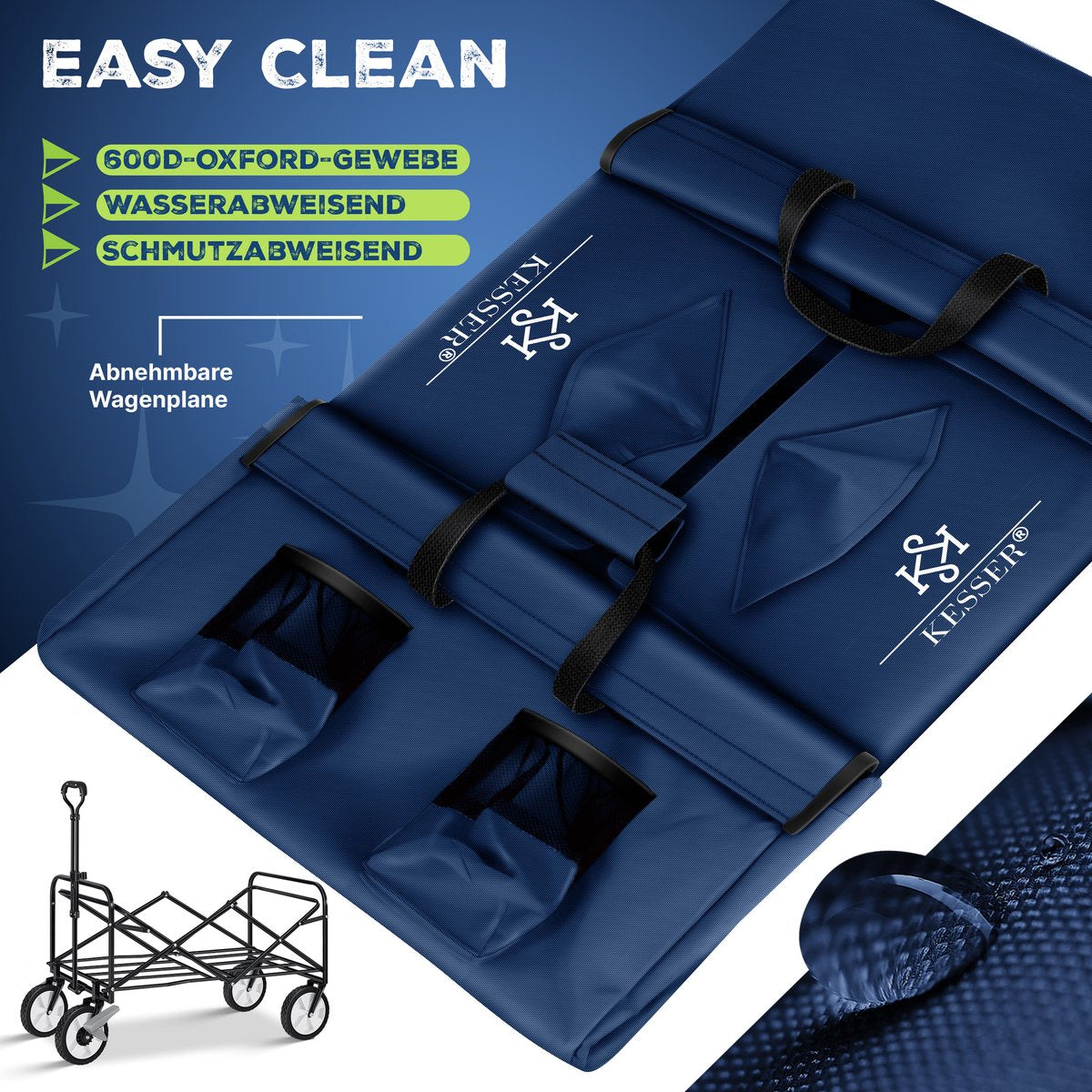 KESSER® Bolderkar - Opvouwbaar - Bolderwagen  - Blauw