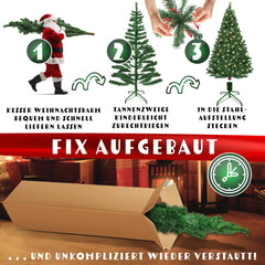 KESSER® Kerstboom met Verlichting Kunstkerstboom inclusief Standaard Snelle montage - 180 cm, Groen, Met LED