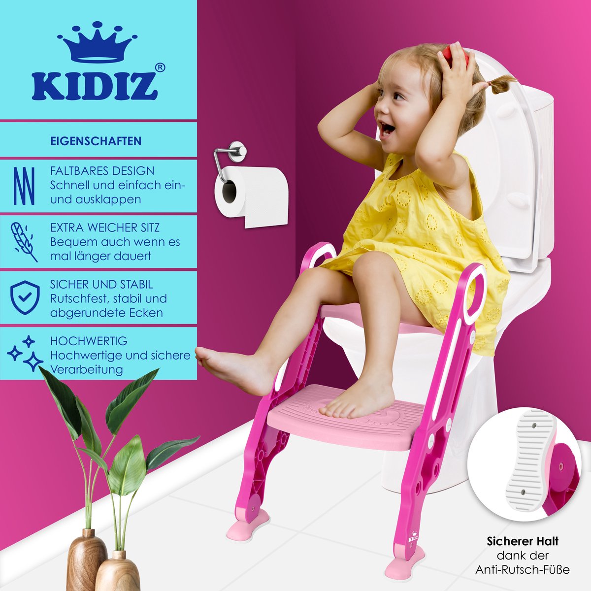 KIDIZ® WC Verkleiner - Potje Peuter - Toilettrainer - Roze