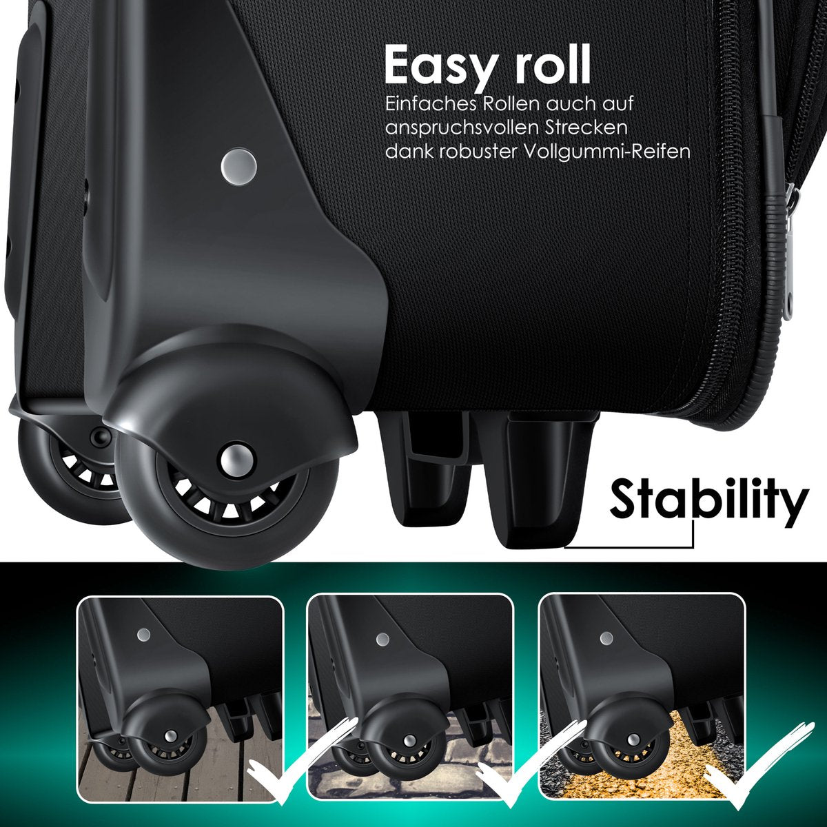 KESSER® Reiskofferset - 4-delig - Trolley - Kofferset - Zwart