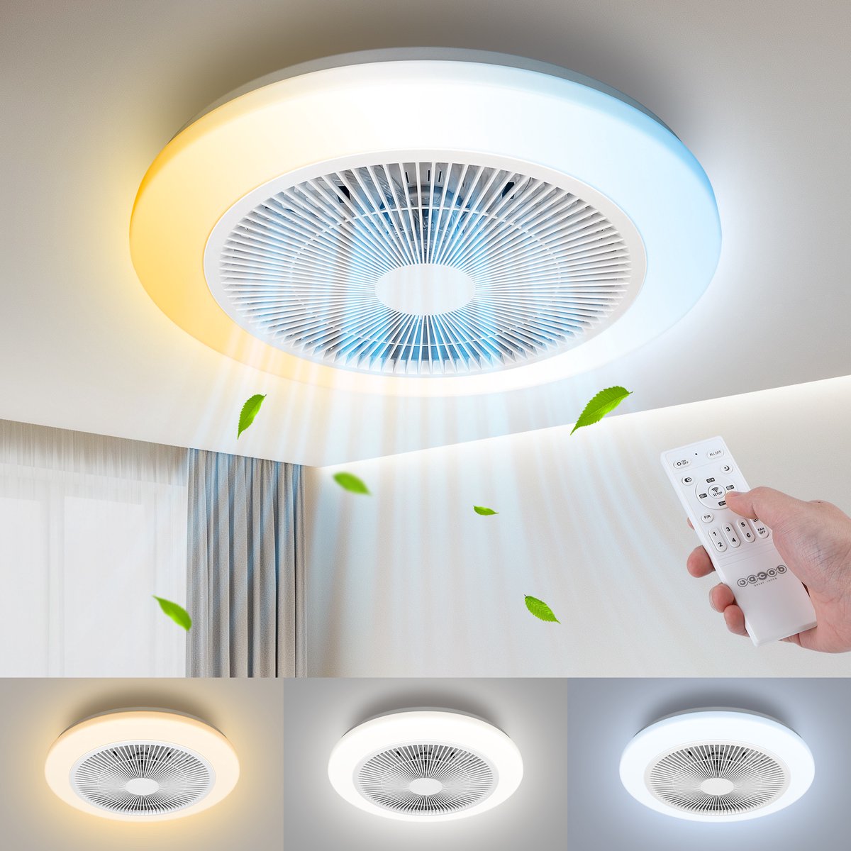 Aigostar Plafondventilator - Verlichting - Ø48cm - Dimbaar - 64W