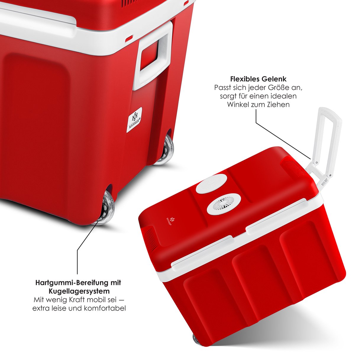 Koelbox Elektrisch – 12V en 230 volt - Coolbox - Frigobox - 40L – Rood