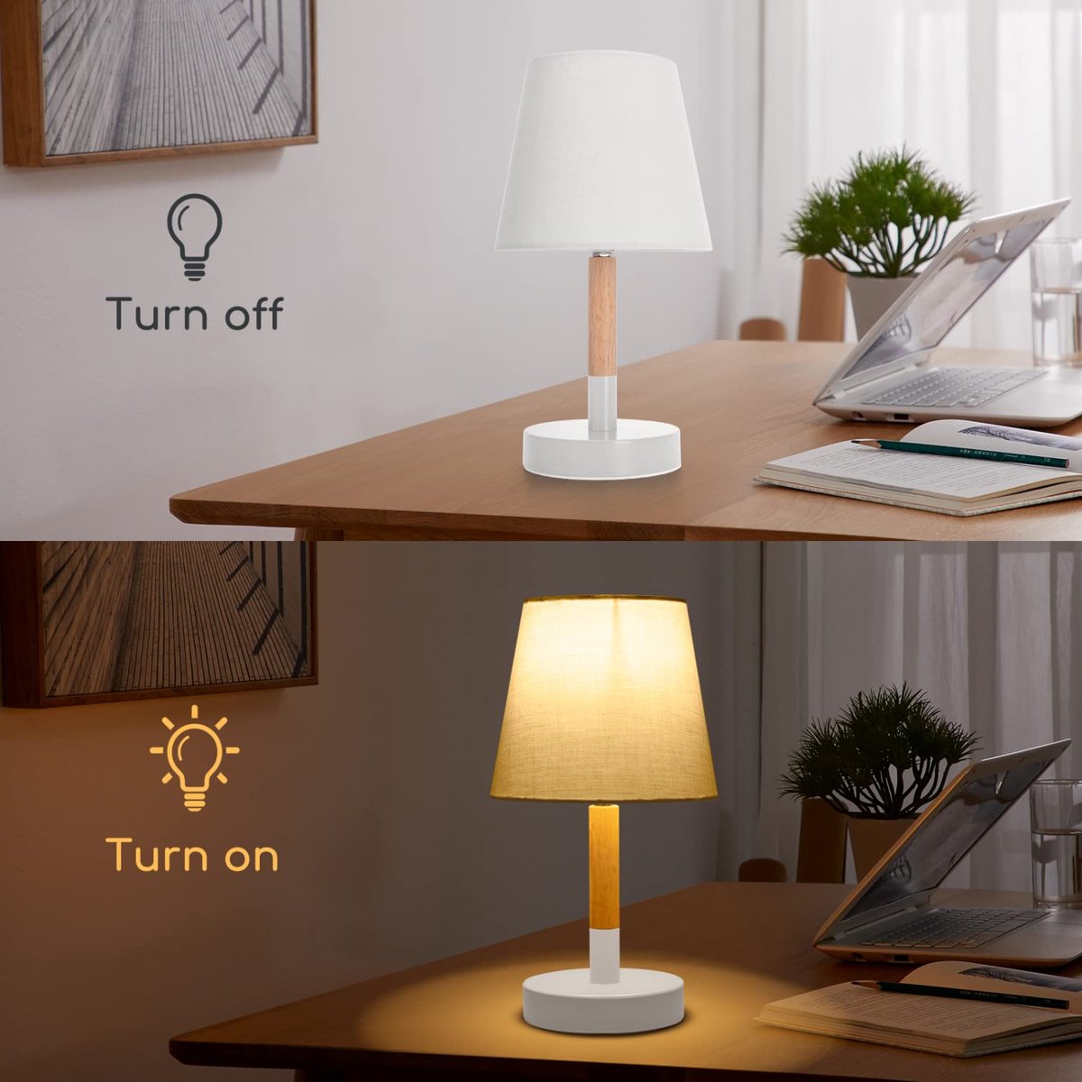 Aigostar Nachtlampje - Bedlamp - Tafellamp - E14 - 2 stuks