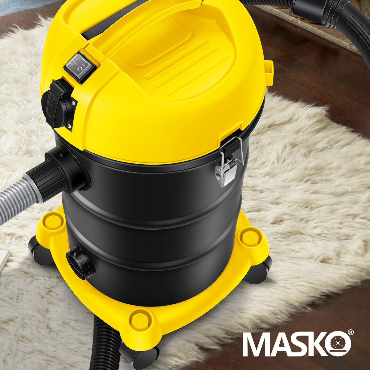 MASKO® Industriële stofzuiger 2300W - Droog- & Natzuigen - Geel