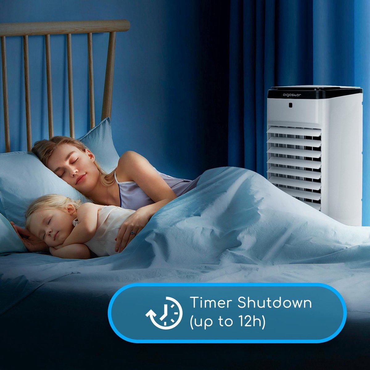 Aigostar Aircooler - Luchtkoeler met koelelement - Timer - 60W - Wit
