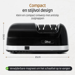 Elektrische Messenslijper PRO - Messenslijper Elektrisch - Anti Slip - Messen Slijper - Messenslijpers - Olvy