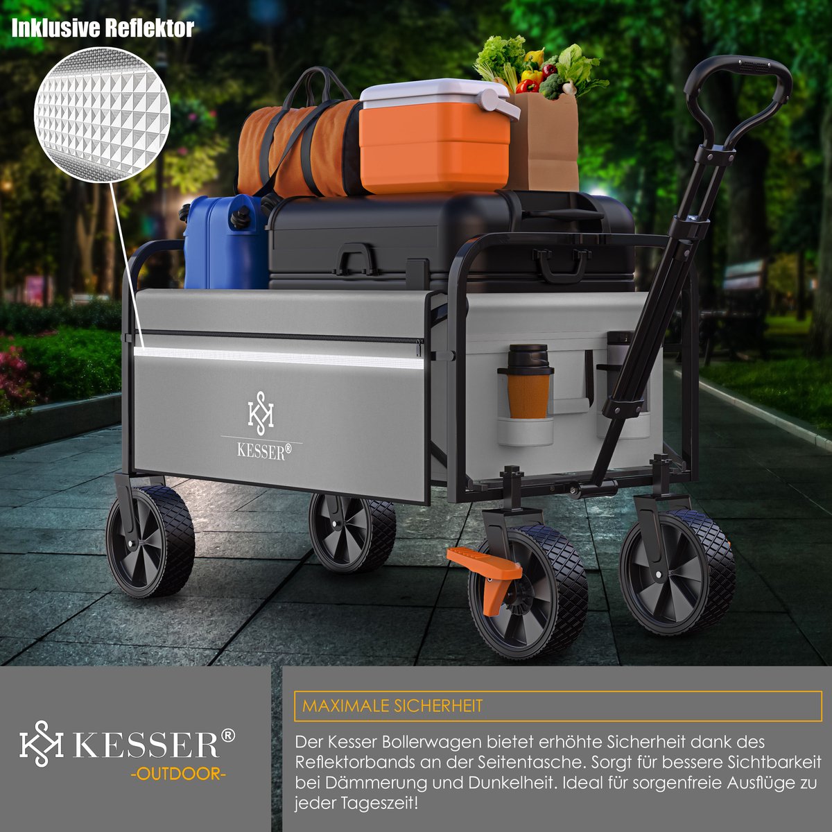 KESSER® Bolderkar - Opvouwbaar - Bolderwagen - Grijs