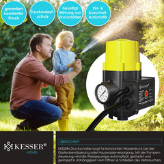 KESSER® Elektronische Drukschakelaar - Waterpomp Dompelpomp - Geel •
