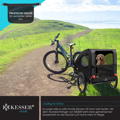 KESSER® Hondenfietskar tot 45 kg 2in1 Fietskar Hond - Zwart •