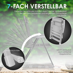 Tuinstoel - Ligstoel - Verstelbaar - Opvouwbaar - Grijs - KESSER®