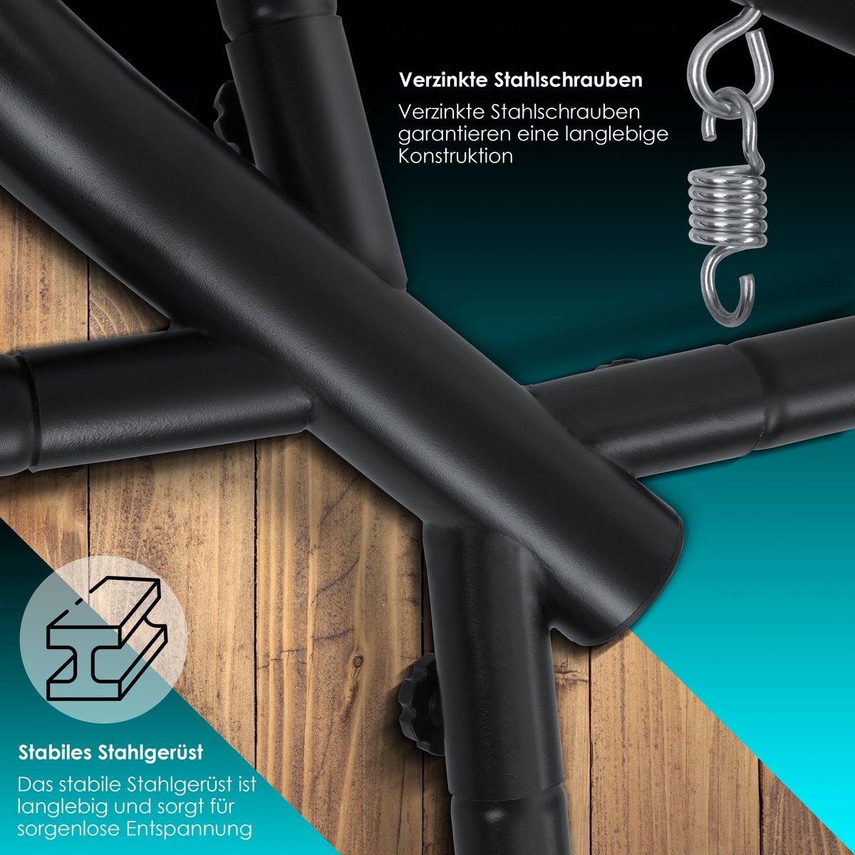 KESSER® Egg Hangstoel met Standaard - Tot 150kg - Antraciet