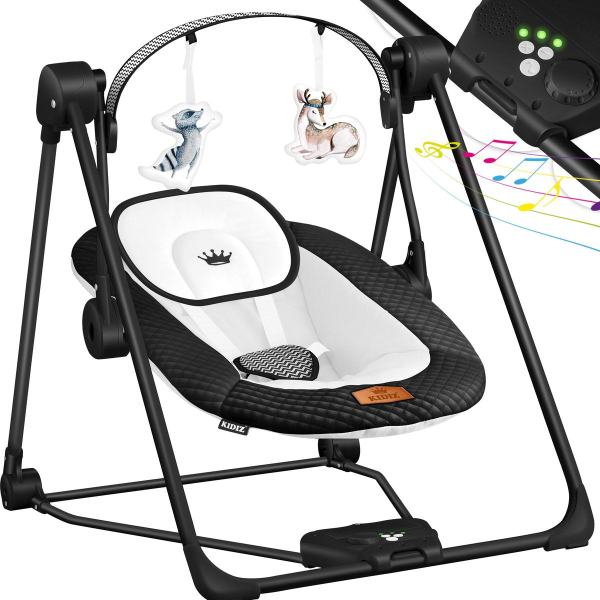 Wipstoel - Babyschommel - Baby Swing -  max 9kg - Zwart - KIDIZ®