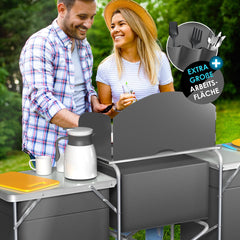 KESSER® Campingkeuken Opvouwbaar - Kampeerkeuken - Grijs