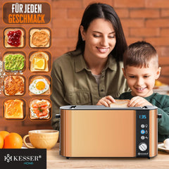 Broodrooster - Toaster - 4 sleuven - 1250W - Koper