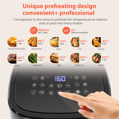 Aigostar 6,5L Airfryer - Heteluchtfriteuse - 1600W - Zwart