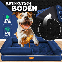 Hondenmand Orthopedisch - Hondenkussen - Hondenbed - Blauw - 106x80 cm - LovPet®