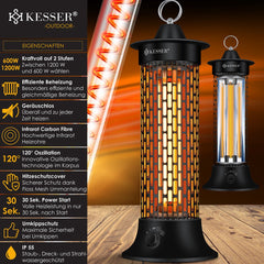 Infrarood Verwarming - Terrasverwarmer - Elektrische Heater - Zwart - KESSER®