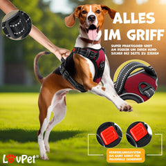 LOVPET® Reflecterende Hondentuigje - Hondenharnas - Rood - S