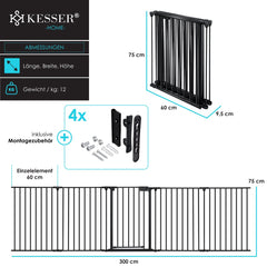 KESSER® Traphekje - Veiligheidshekje - 300cm - Zwart