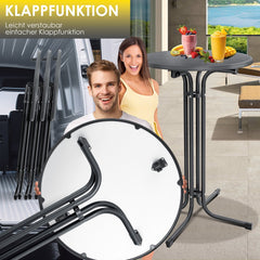 KESSER® Bartafel - Bistrotafel - Klaptafel - 110cm - Zwart