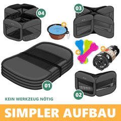 Puppyren - Hondenren- Dierenren - 64x125x125 cm - Antraciet - LOVPET®