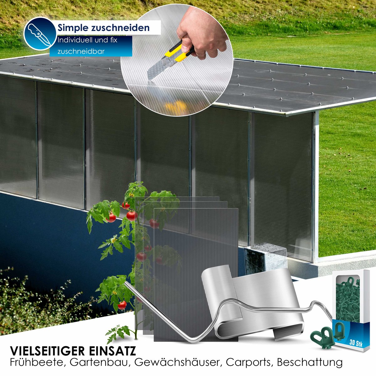 KESSER® 14 Dubbelwandige Polycarbonaat Platen - 150x70cm - Antraciet