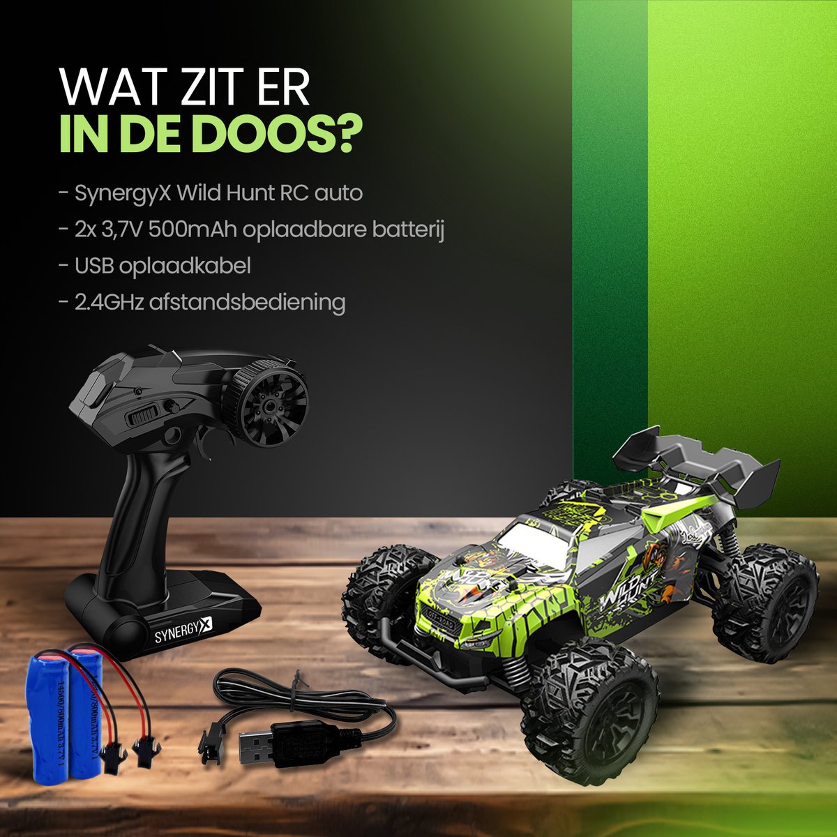 Synergyx® RC Bestuurbare Auto - Afstandsbestuurbaar Race Speelgoed - Volwassenen & Jongens - voor Buiten - Radiografisch Afstandbestuurbaar