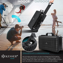 KESSER® Camera Koffer met Wielen - Weerbestendig - Zwart