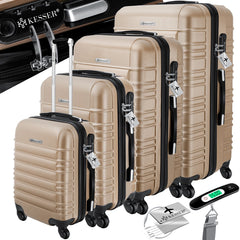 KESSER® Reiskofferset - 4-delig - ABS- Kofferset - Champagne