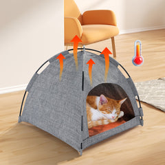 Kattenmand - Kattenhuis - Wigwam - Grijs - Nobleza