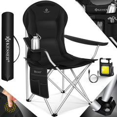 KESSER® Campingstoel - Visstoel - Vouwstoel - Zwart