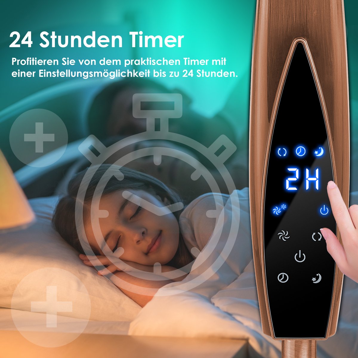 KESSER® Statiefventilator Metaal staande Ventilator met afstandsbediening APP Functie Wifi Timer - Oscillatiefunctie 80 graden 55W - 3 snelheidsniveaus In hoogte verstelbare stand - Koper