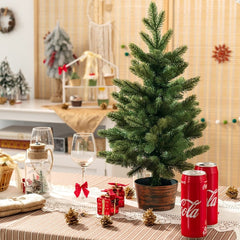 COSTWAY Hoge Mini Tafel Kerstboom - Groen - 60cm