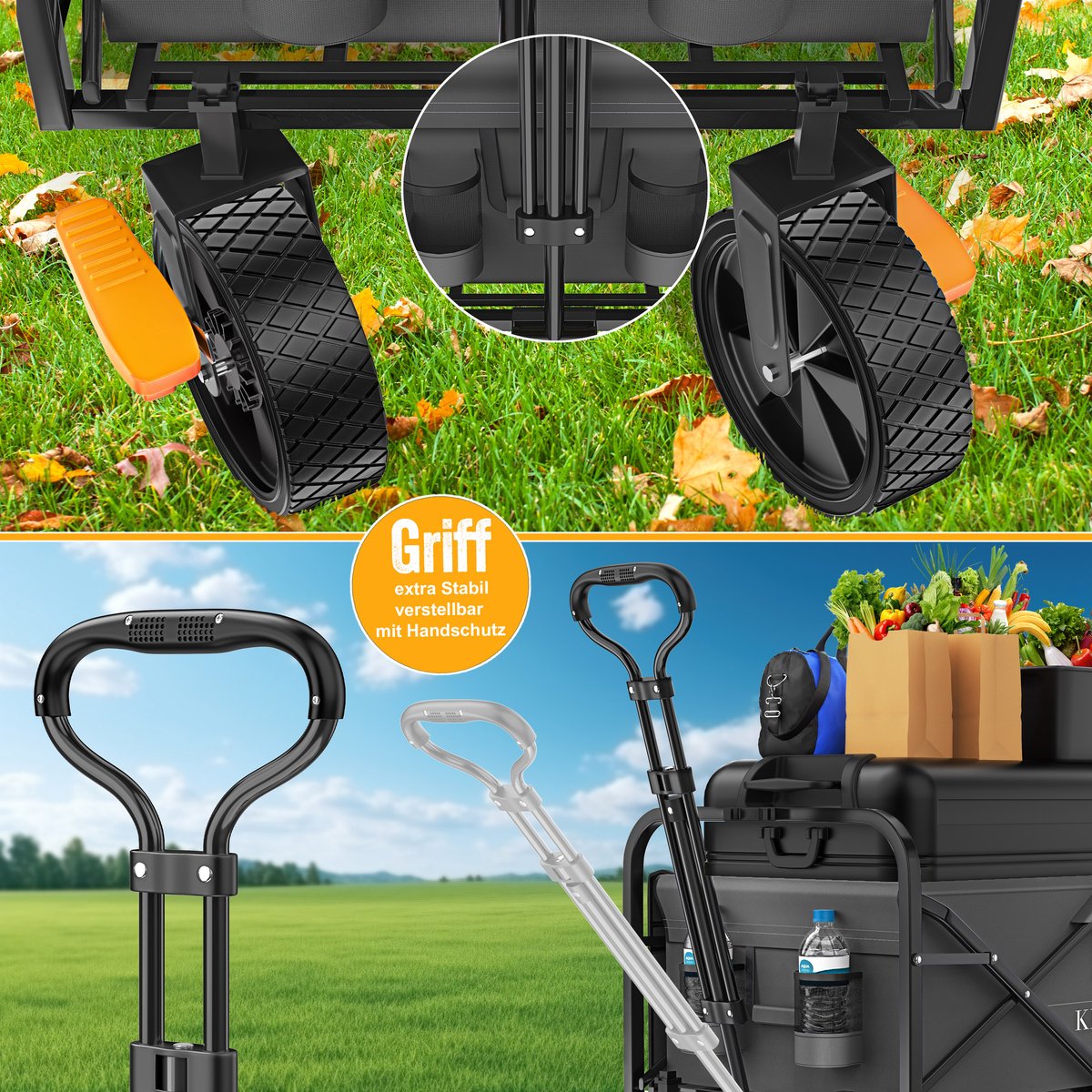KESSER® Bolderkar - Opvouwbaar - Bolderwagen - Antraciet