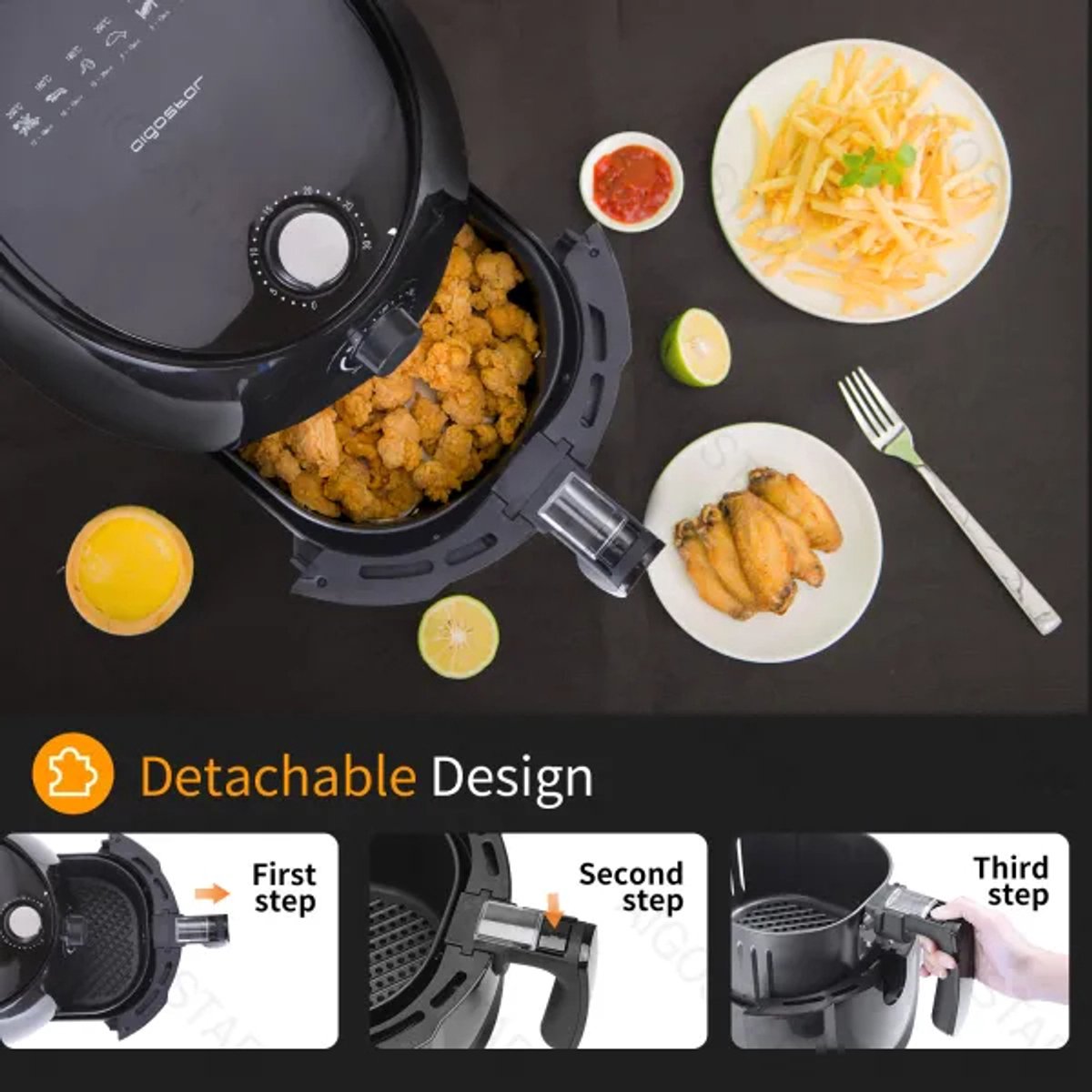 Aigostar Airfryer - Heteluchtfriteuse - 3,5L - 1500W - Zwart