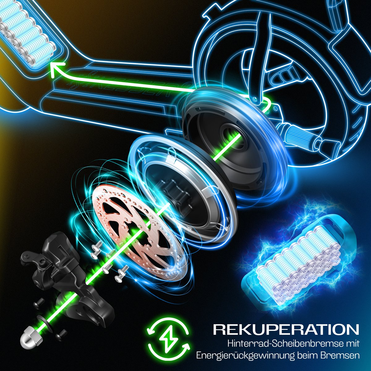 KESSER® Elektrische Step 10" E-Scooter Max. 25km/h - Electrische Scooter Bereik ±40km Opvouwbare 450W E-Step 10ah max. belasting tot 120 kg - Carboon