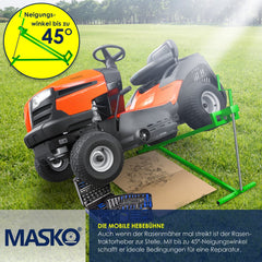 MASKO® Zitmaaierkrik 400kg Lift voor Zitmaaier - Zitmaaierlift Krik Systeem - Groen
