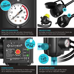 KESSER® Elektronische Drukschakelaar - Waterpomp Dompelpomp - Geel •