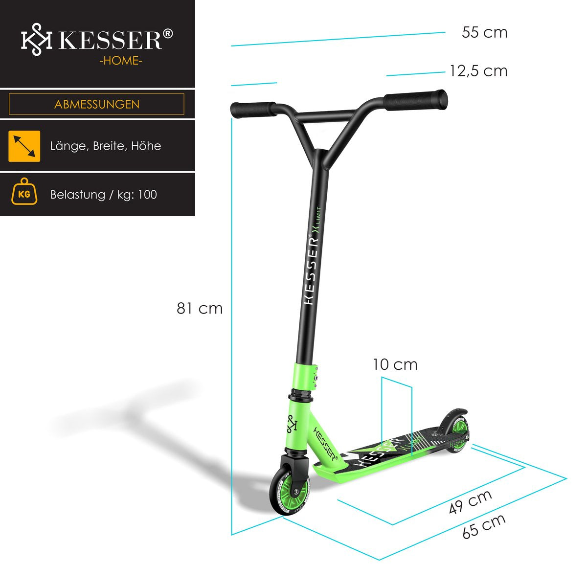 KESSER® Stuntstep voor Volwassenen en Kinderen - Kinderstep - Groen •