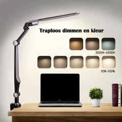 Aigostar LED Bureaulamp - Dimbaar - Opvouwbaar - Zwart