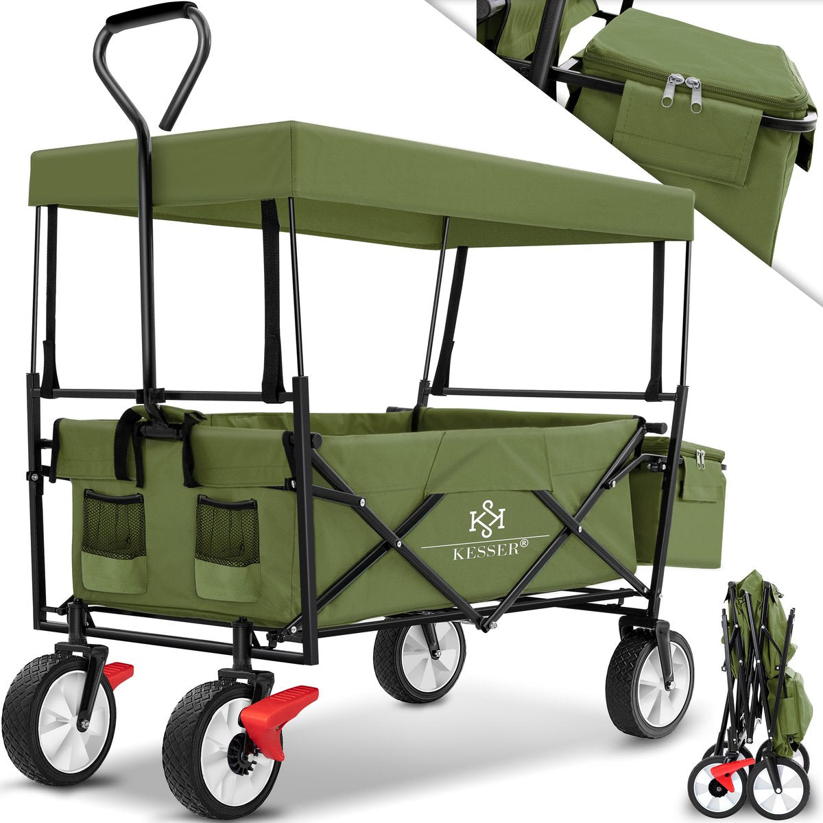 KESSER® Bolderkar - Opvouwbaar - Bolderwagen - Khaki •