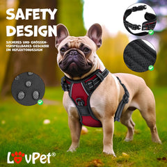 LOVPET® Reflecterende Hondentuigje - Hondenharnas - Rood - S