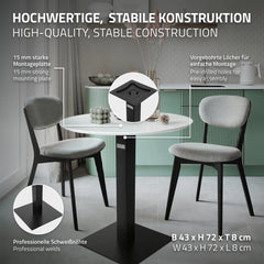 Tafelonderstel - 72cm - Staal - Zwart - ML-Design •