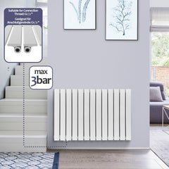 Badkamer radiator - Handdoekradiator - Verwarming Badkamer - 60x88.6x6,9 cm - Wit - Aquamarin